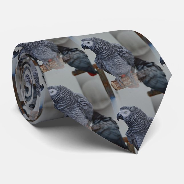 Congo African Gray Parrot in Mirror Tie (Rolled)