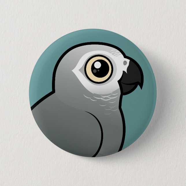 Congo African Grey 6 Cm Round Badge (Front)