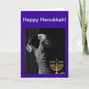 Congo African Grey Hanukkah Holiday Card