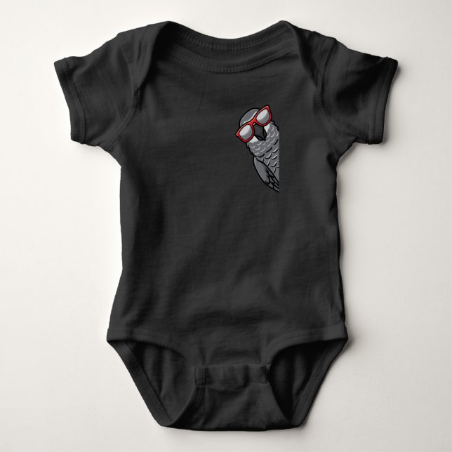 Congo African Grey Parrot Baby Bodysuit (Front)