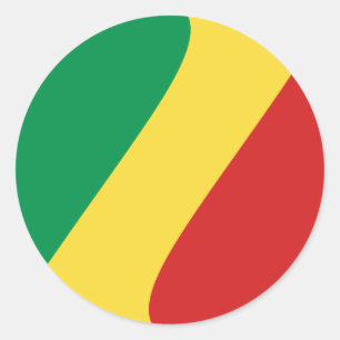 Congo-Brazzaville Fisheye Flag Sticker