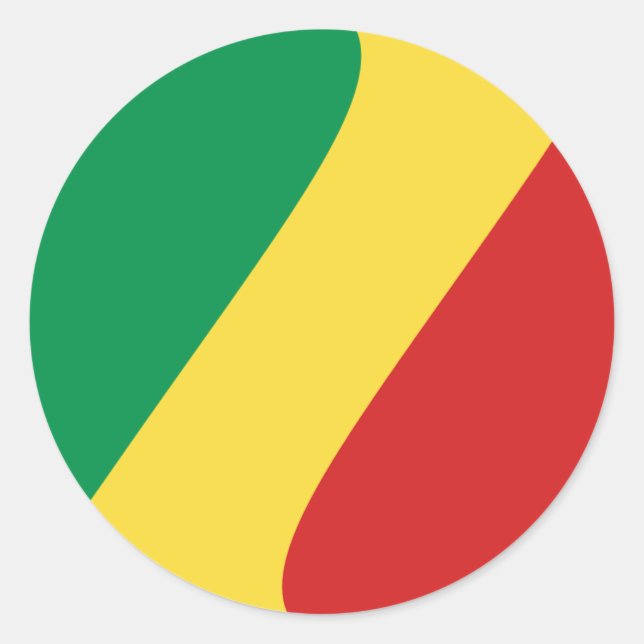 Congo-Brazzaville Fisheye Flag Sticker (Front)