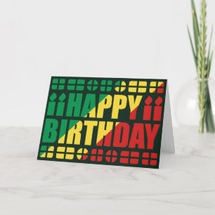 Congo-Brazzaville Flag Birthday Card