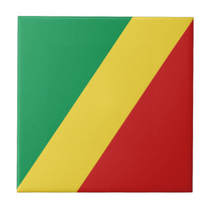 Congo-Brazzaville Flag Ceramic Tile