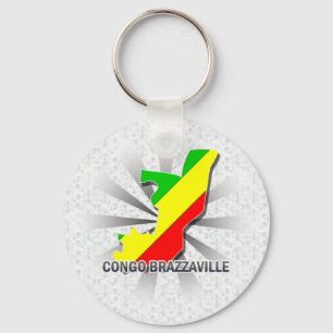 Congo Brazzaville Flag Map 2.0 Key Ring