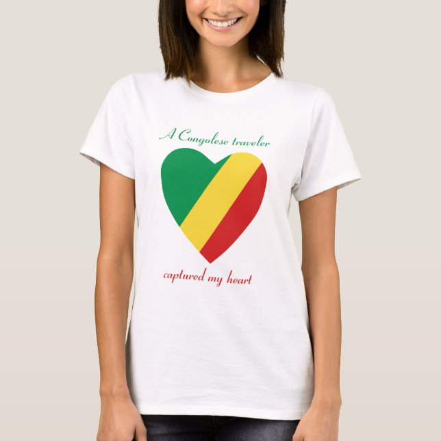 Congo-Brazzaville Flag Sweetheart T-Shirt (Front)