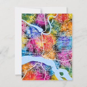 Congo City Map Postcard