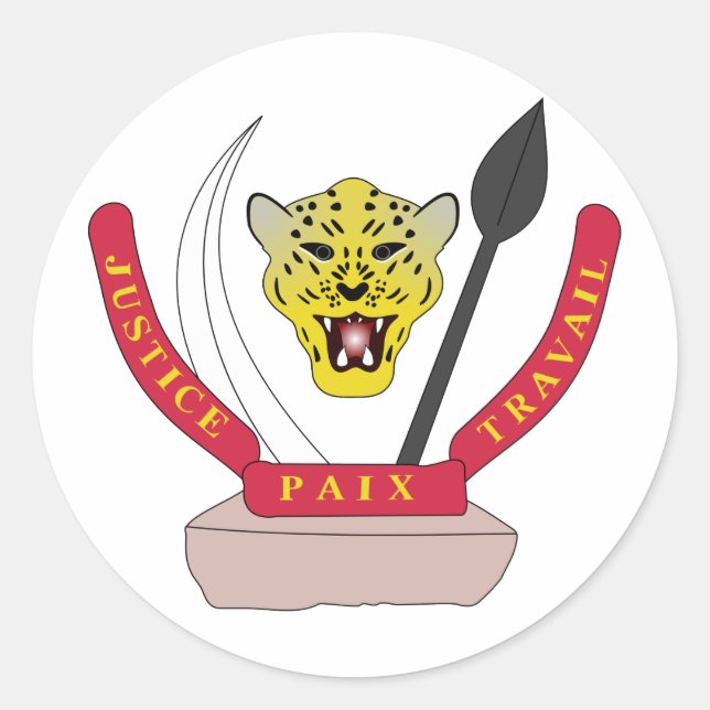 Congo Coat of arms CD Classic Round Sticker (Front)