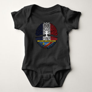 Congo Congolese French France Tree Roots Flag Baby Bodysuit