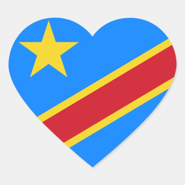 congo democratic heart sticker (Front)