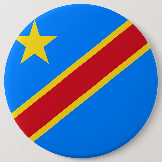 Congo - Democratic Republic of the Congo Flag 6 Cm Round Badge (Front)