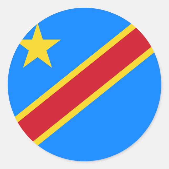 Congo - Democratic Republic of the Congo Flag Classic Round Sticker (Front)