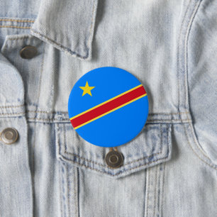 Congo flag 7.5 cm round badge