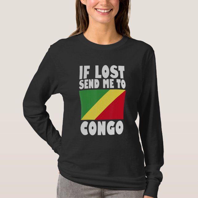 Congo Flag Design  If lost send me to Congo T-Shirt (Front)