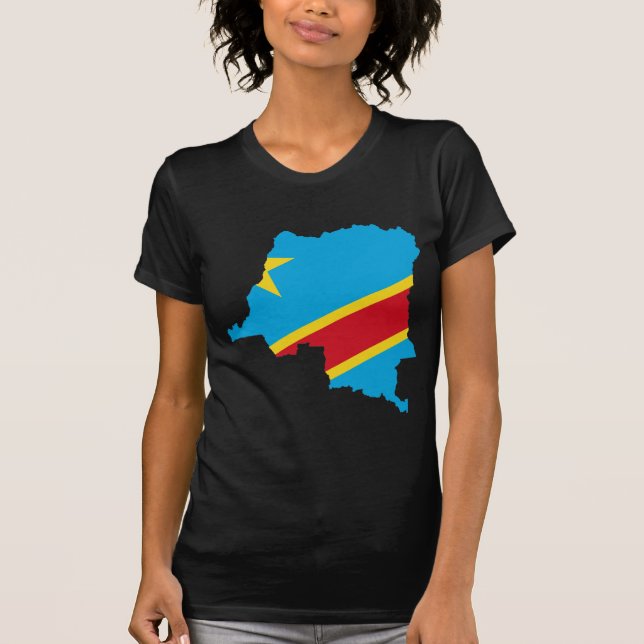 Congo Flag map  CD T-Shirt (Front)