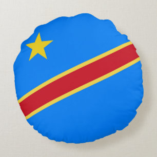 Congo flag round cushion