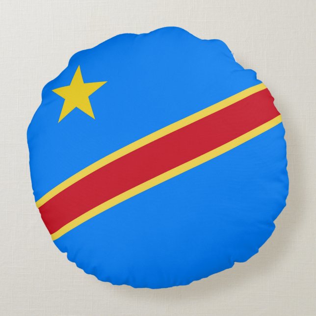 Congo flag round cushion (Back)