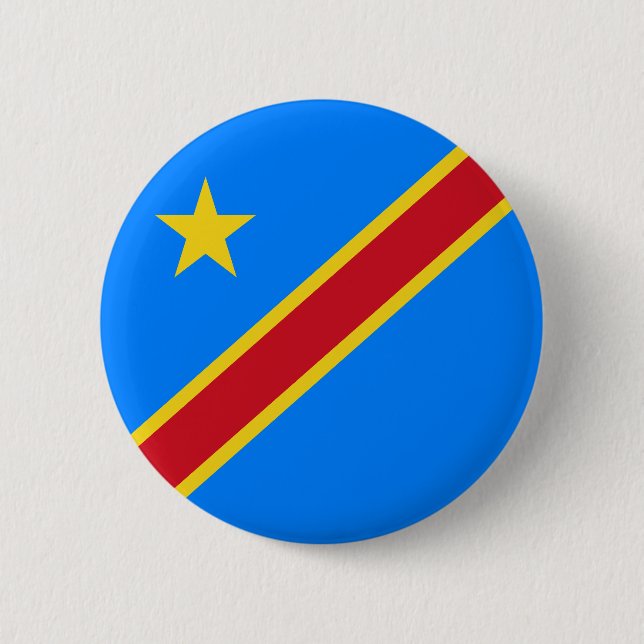Congo Kinshasa Flag 6 Cm Round Badge (Front)