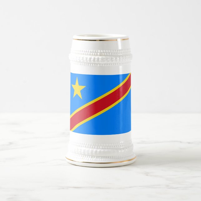 Congo Kinshasa Flag Beer Stein (Center)