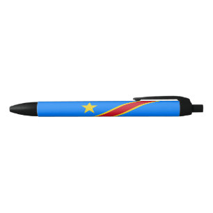 Congo Kinshasa Flag Black Ink Pen