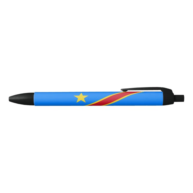 Congo Kinshasa Flag Black Ink Pen (Top)