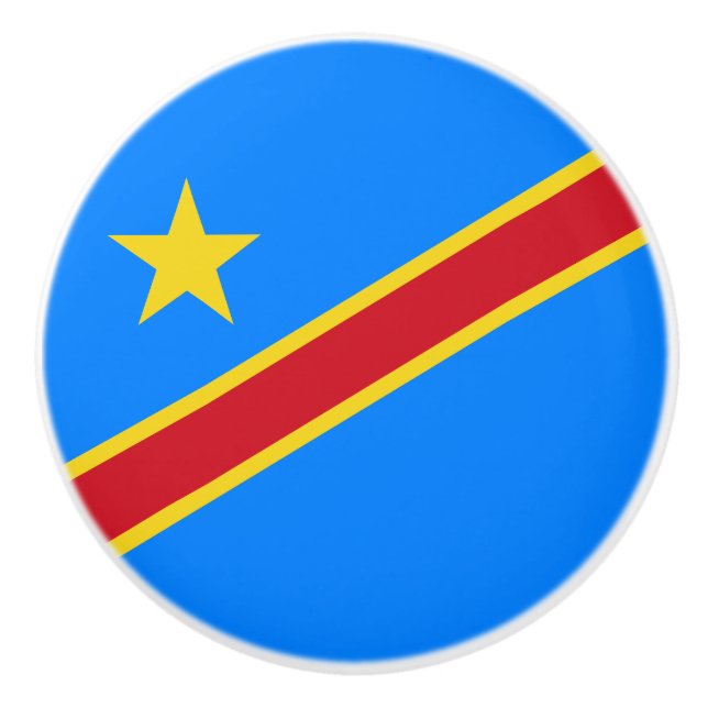 Congo Kinshasa Flag Ceramic Knob (Front)