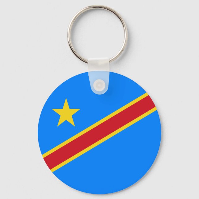 Congo Kinshasa Flag Key Ring (Front)