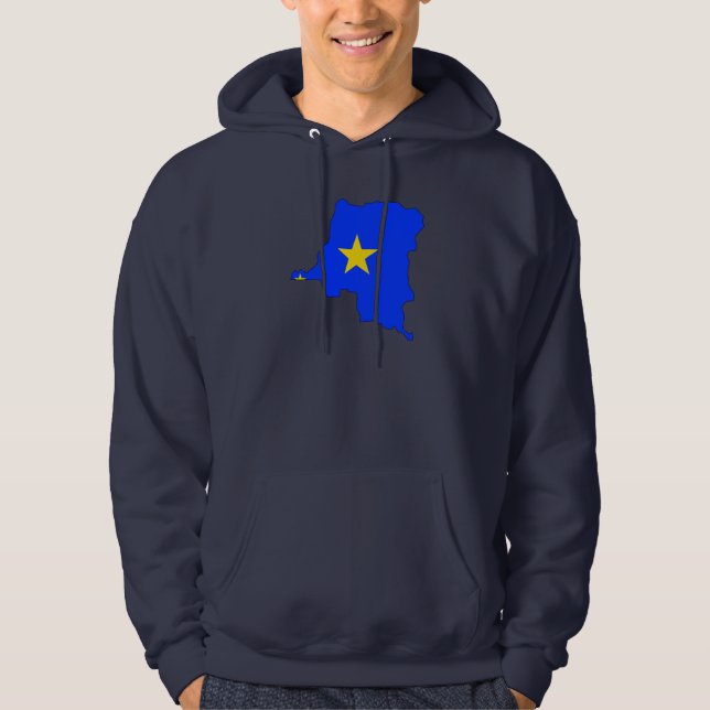 Congo Kinshasa flag map Hoodie (Front)