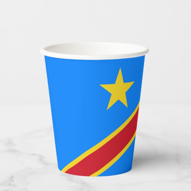 Congo Kinshasa Flag Paper Cups (Front)