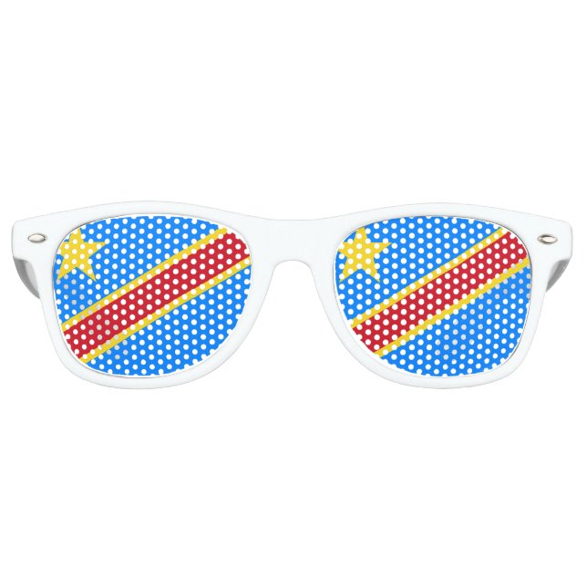 Congo-Kinshasa Flag Retro Sunglasses (Front)