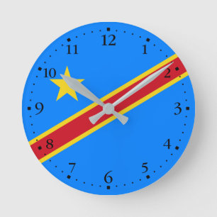 Congo Kinshasa Flag Round Clock