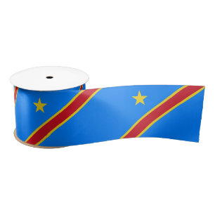 Congo Kinshasa Flag Satin Ribbon