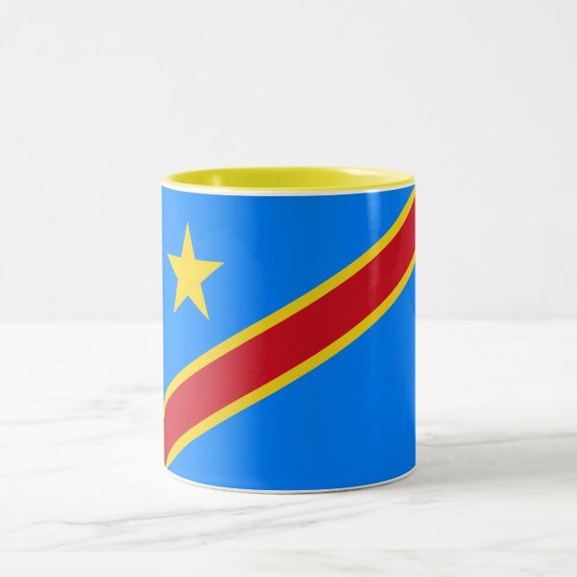 Congo Kinshasa Flag Two-Tone Coffee Mug (Center)