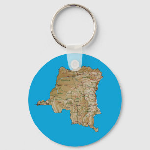Congo-Kinshasa Map Keychain