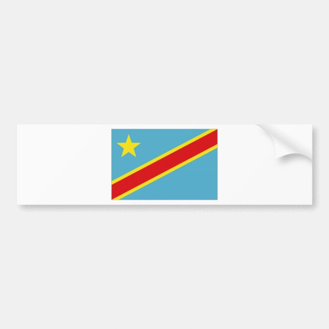 Congo Kinshasa National Flag Bumper Sticker (Front)
