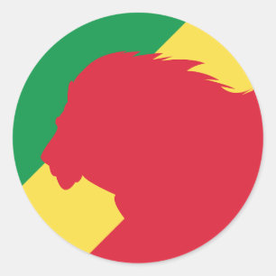 Congo Lion Congolese National Animal Flag Classic Round Sticker