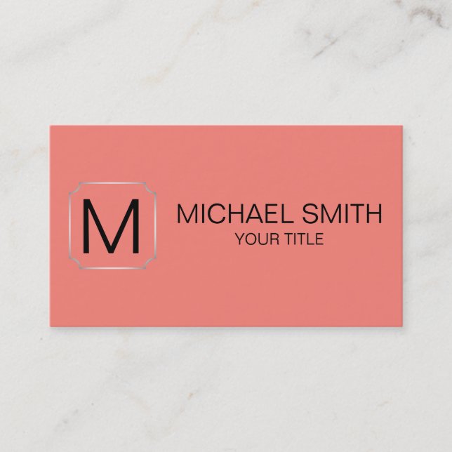 Congo pink colour background business card (Front)
