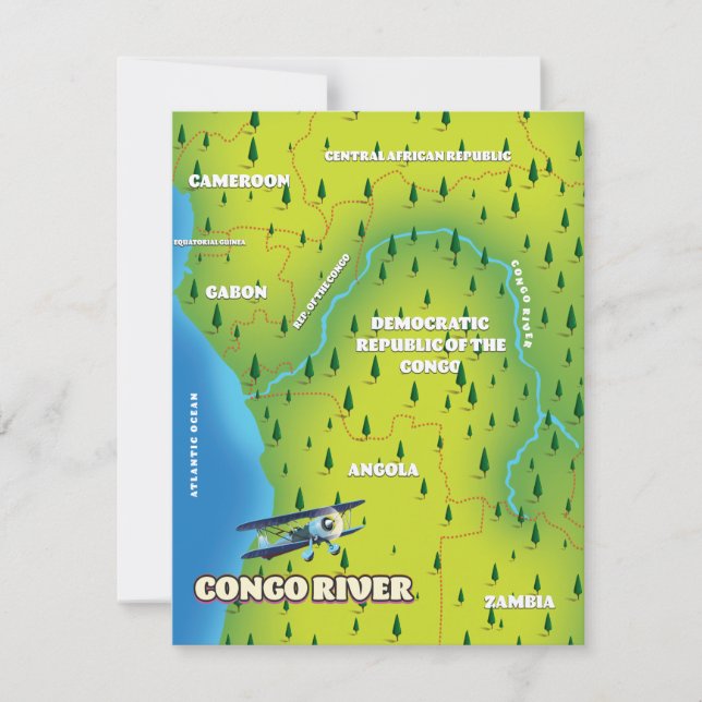 Congo River Beautiful vintage map (Front)