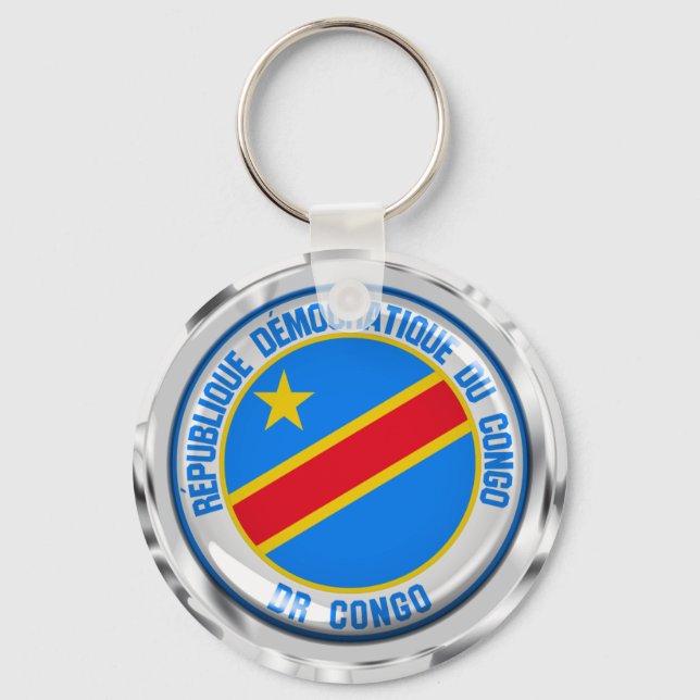Congo  Round Emblem Key Ring (Front)