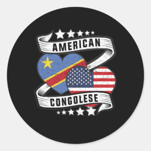 Congolese American Half Congolese Half American Co Classic Round Sticker