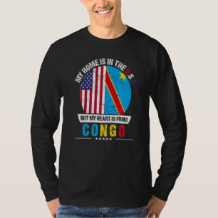 Congolese American Patriot Heart Is From Congo Gro T-Shirt