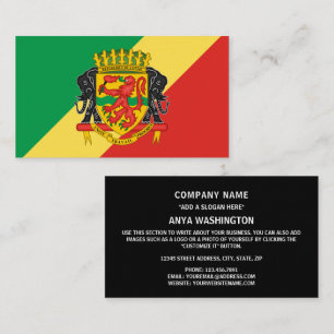 Congolese Flag & Coat of Arms, Congo Republic Business Card