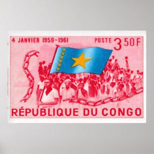 Congolese Liberation - Vintage Congo Art - Postage Poster