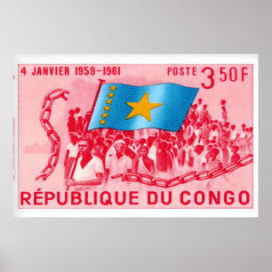 Congolese Liberation - Vintage Congo Art - Postage Poster