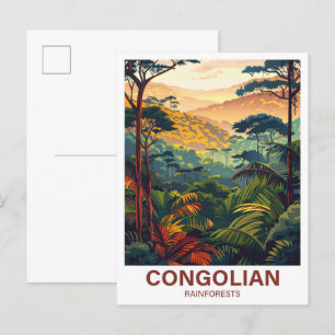 Congolian Rainforest Illustration Travel Postcard