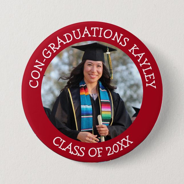 Congraduations Graduate name and photo  Button (Front)