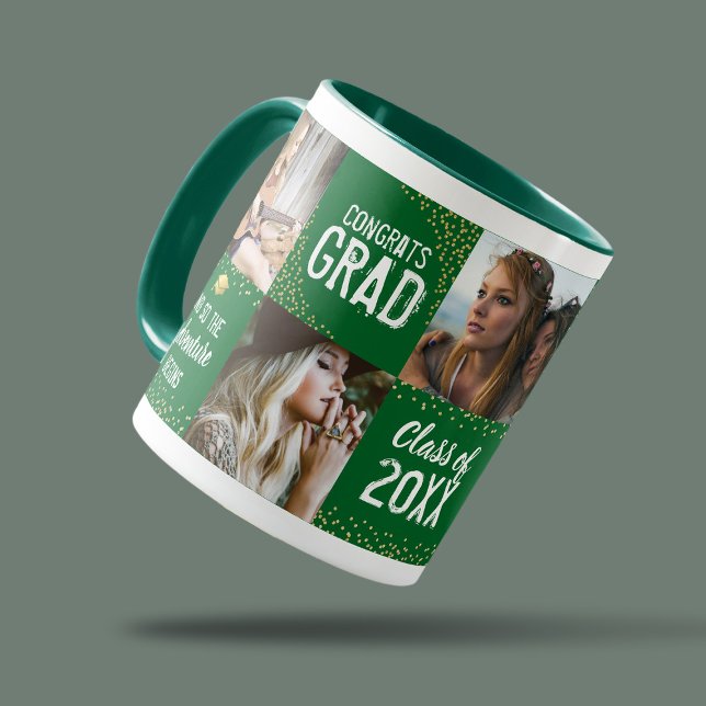 Congrats 2025 Graduate Photo Gift Green Mug (Creator Uploaded)