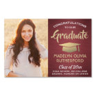 Congrats 2 Photo Burgundy Red Gold Graduation Yard