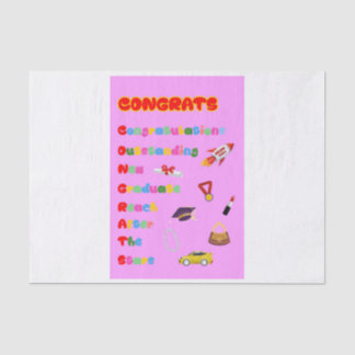 Congrats Acronym Girls Graduate Wrapping Paper