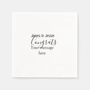 Congrats add name message wedding newly wed couple napkin